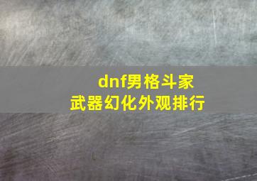 dnf男格斗家武器幻化外观排行