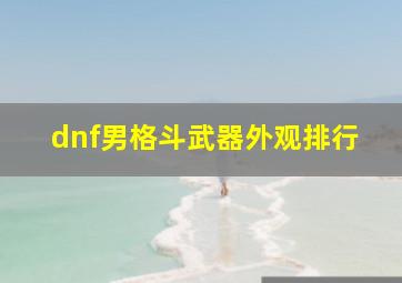 dnf男格斗武器外观排行