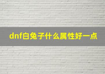 dnf白兔子什么属性好一点