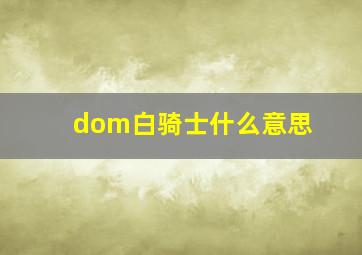 dom白骑士什么意思