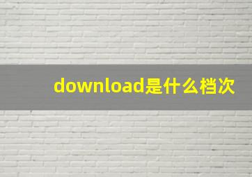 download是什么档次