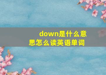 down是什么意思怎么读英语单词