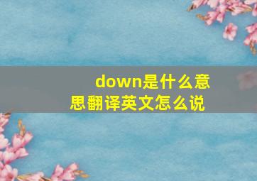 down是什么意思翻译英文怎么说