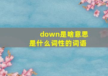 down是啥意思是什么词性的词语