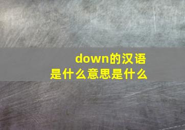 down的汉语是什么意思是什么