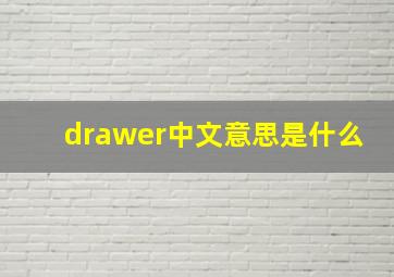 drawer中文意思是什么