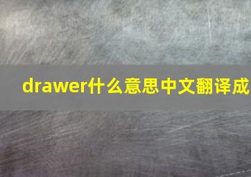 drawer什么意思中文翻译成