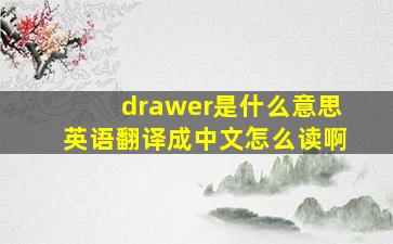 drawer是什么意思英语翻译成中文怎么读啊