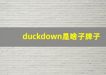 duckdown是啥子牌子