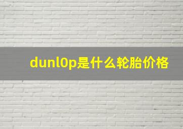 dunl0p是什么轮胎价格