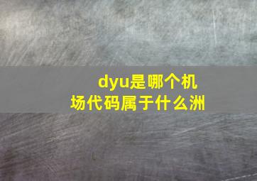 dyu是哪个机场代码属于什么洲