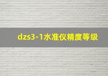 dzs3-1水准仪精度等级