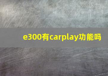 e300有carplay功能吗