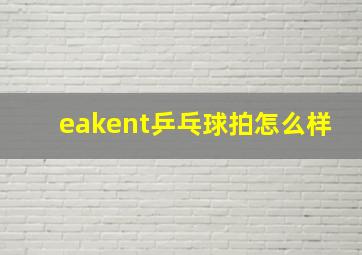 eakent乒乓球拍怎么样