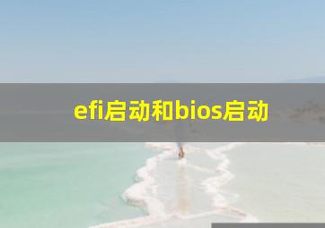 efi启动和bios启动