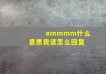 emmmm什么意思我该怎么回复