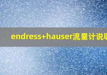 endress+hauser流量计说明书