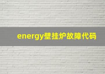 energy壁挂炉故障代码