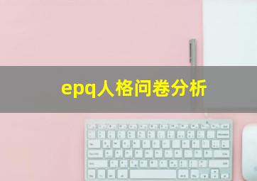 epq人格问卷分析