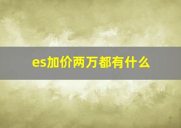 es加价两万都有什么