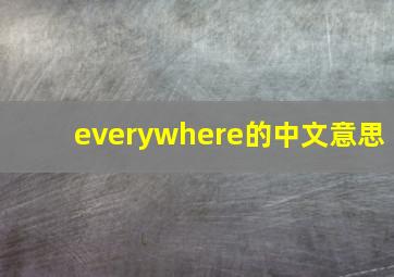 everywhere的中文意思