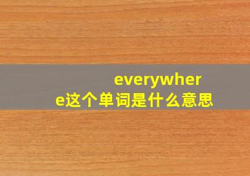 everywhere这个单词是什么意思