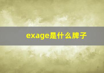 exage是什么牌子