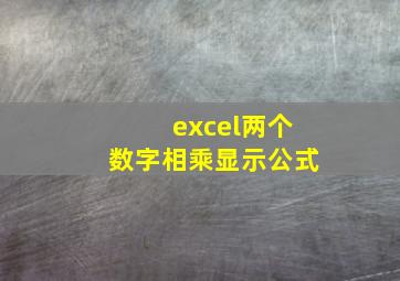 excel两个数字相乘显示公式