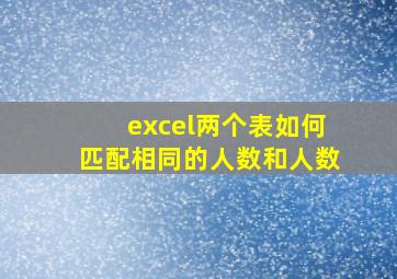 excel两个表如何匹配相同的人数和人数