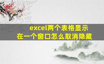 excel两个表格显示在一个窗口怎么取消隐藏