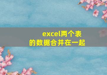 excel两个表的数据合并在一起