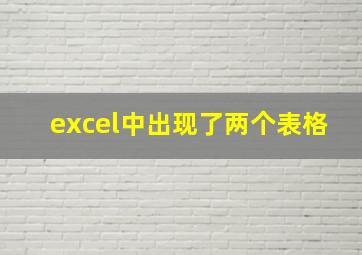 excel中出现了两个表格