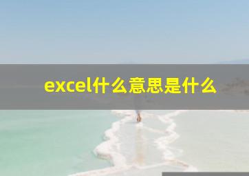 excel什么意思是什么