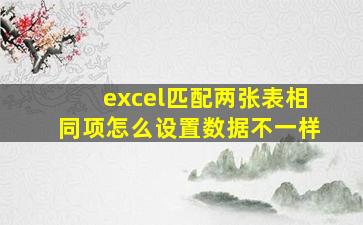 excel匹配两张表相同项怎么设置数据不一样