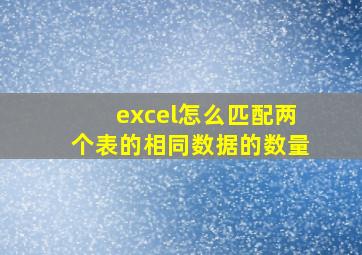 excel怎么匹配两个表的相同数据的数量