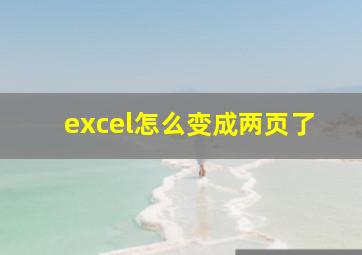 excel怎么变成两页了