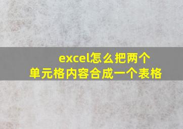 excel怎么把两个单元格内容合成一个表格