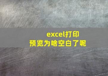 excel打印预览为啥空白了呢