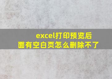 excel打印预览后面有空白页怎么删除不了