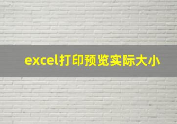 excel打印预览实际大小