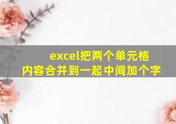 excel把两个单元格内容合并到一起中间加个字