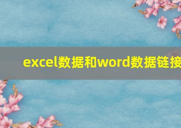 excel数据和word数据链接