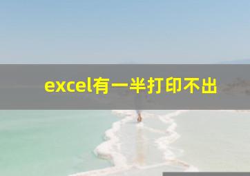 excel有一半打印不出