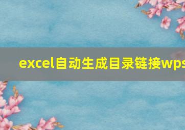 excel自动生成目录链接wps