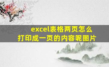 excel表格两页怎么打印成一页的内容呢图片