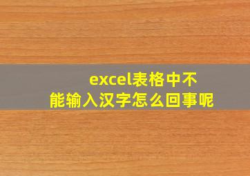 excel表格中不能输入汉字怎么回事呢