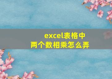 excel表格中两个数相乘怎么弄