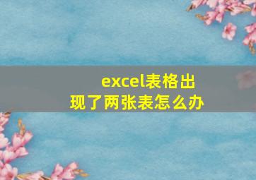 excel表格出现了两张表怎么办