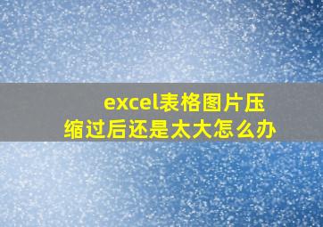 excel表格图片压缩过后还是太大怎么办