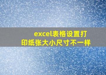 excel表格设置打印纸张大小尺寸不一样